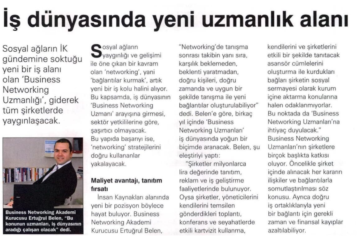 İş Dünyasında Yeni Uzmanlık Alanı.