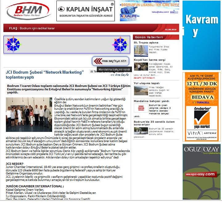 Bodrum'da  Business Networking  Toplantısı Yapıldı.