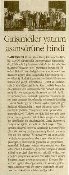 Girişimciler Yatırım Asansörüne Bindi.
