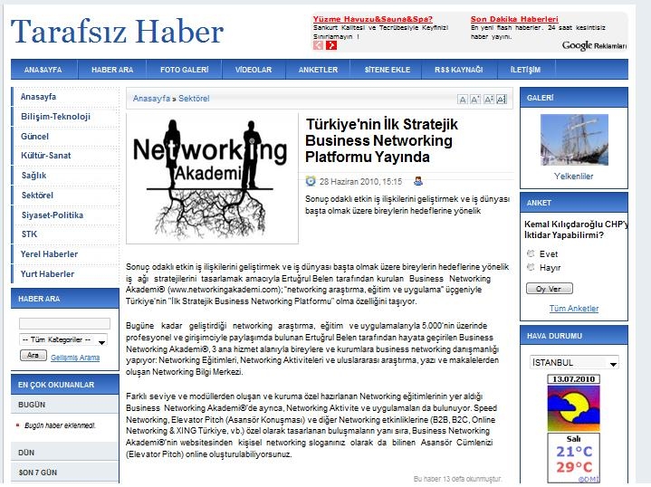 Networking'de Bir İlk Yayında.