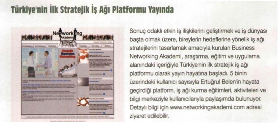 Türkiye'nin İlk Stratejik İş Ağı Platformu Yayında.