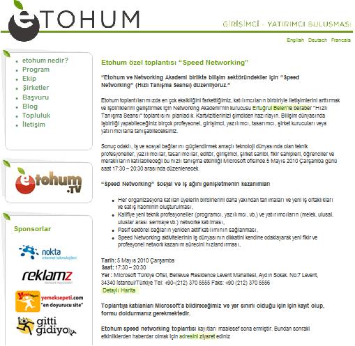 Etohum Özel Toplantısında Speed Networking.
