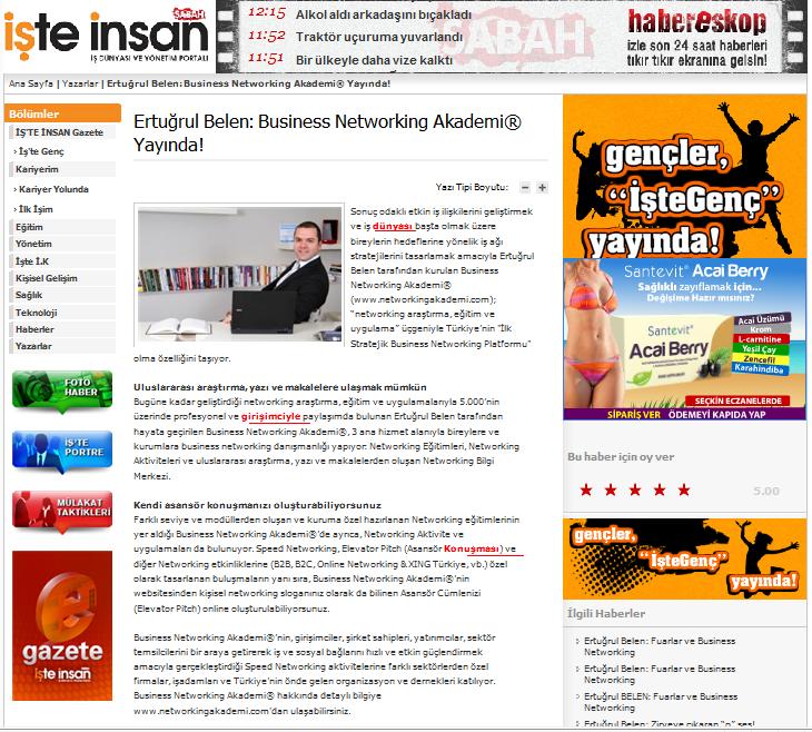 Ertuğrul Belen: Business Networking Akademi® Yayında!.