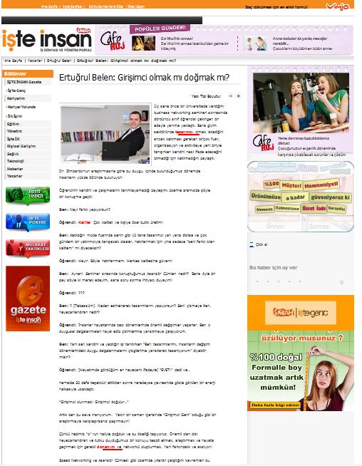Ertuğrul Belen: Girişimci olmak mı doğmak mı?.
