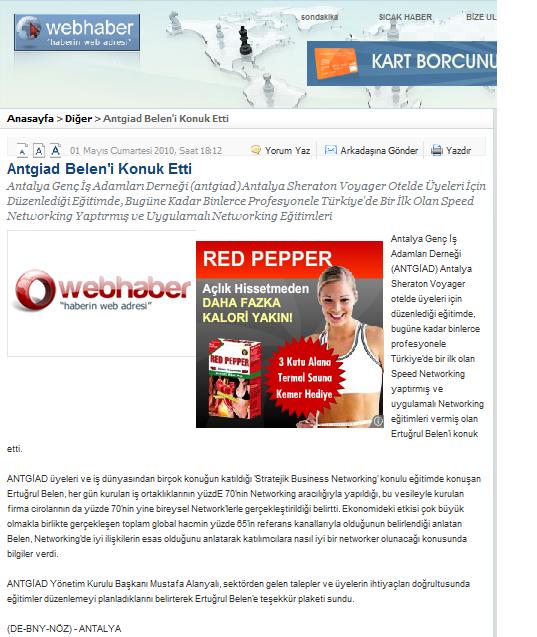 Antalya Belen'le Speed Networking Yaptı.
